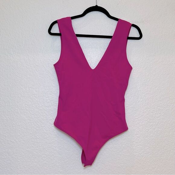 Intimately Free People Keep It Sleek Duo Bodysuit in Fuchsia size Medium - Picture 2 of 12